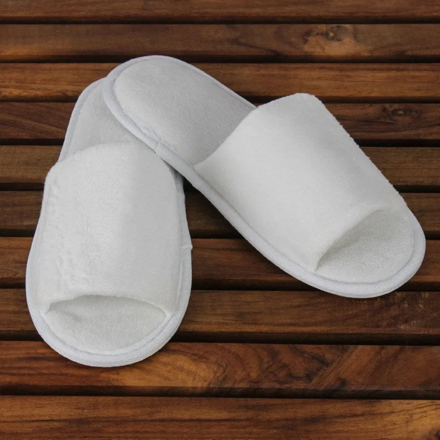 Adult Open Toe Velour Slippers, Soft & lightweight, Comfort & Non-Slip