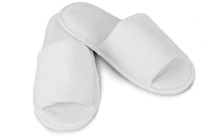 Adult Open Toe Velour Slippers, Soft & lightweight, Comfort & Non-Slip