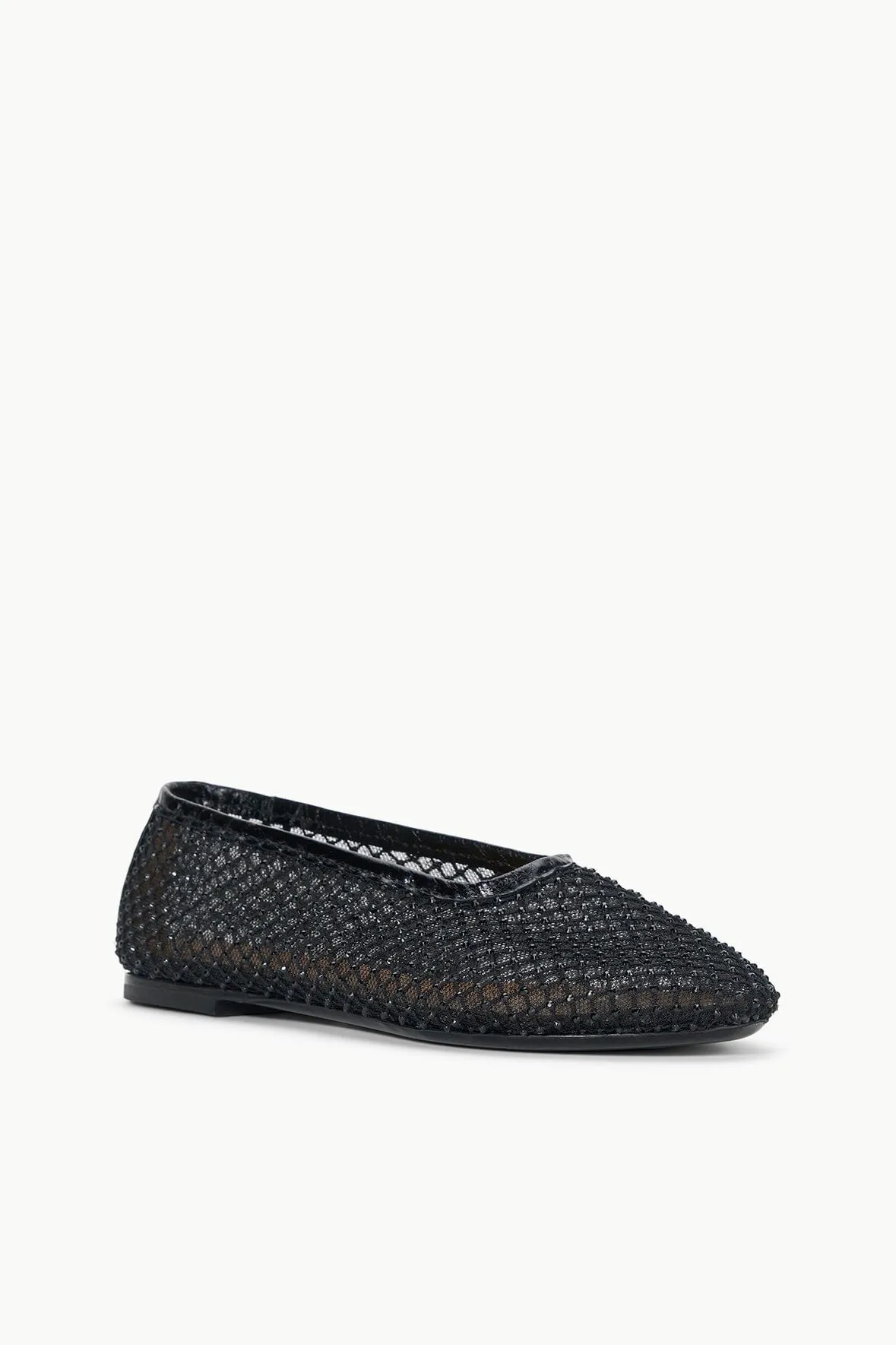 ALBA BALLET FLAT | BLACK CRYSTAL MESH