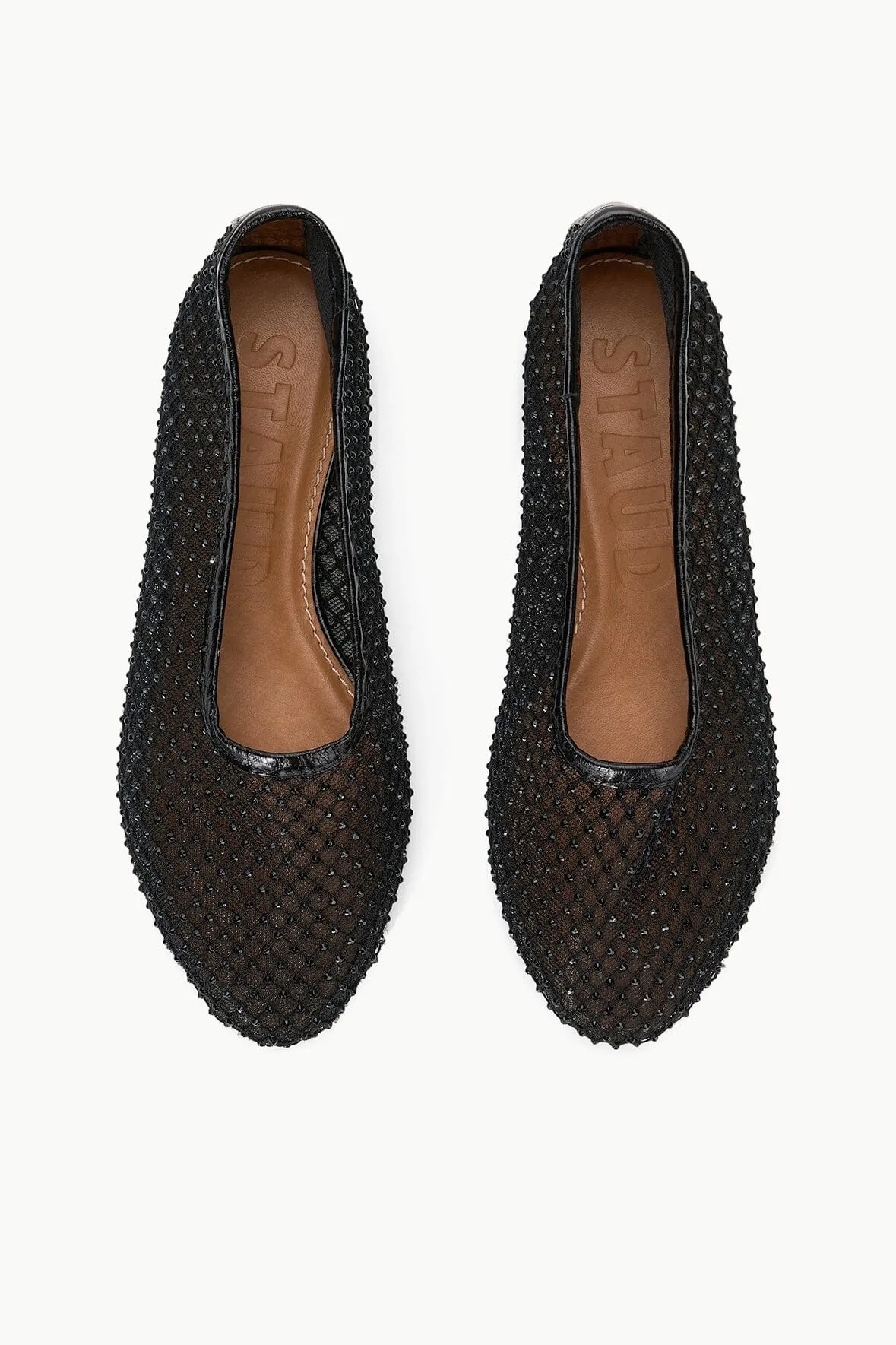 ALBA BALLET FLAT | BLACK CRYSTAL MESH