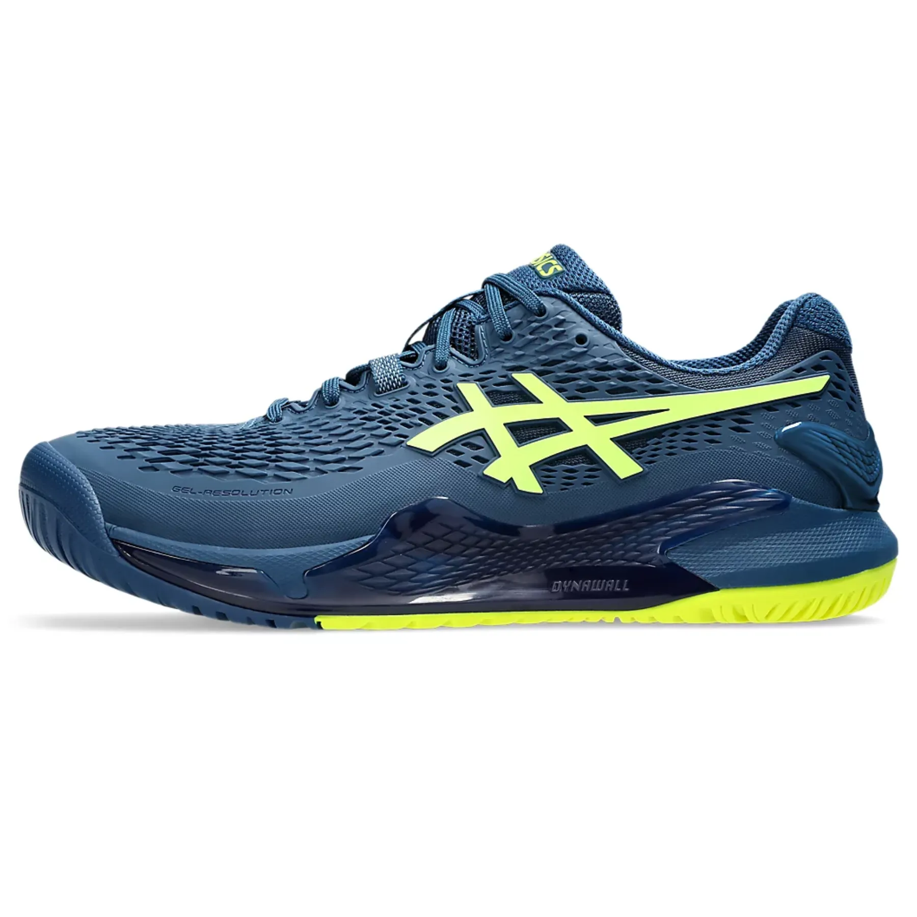 Asics Gel-Resolution 9 Wide Men Tennis Shoes - Mako Blue/Safety Yellow