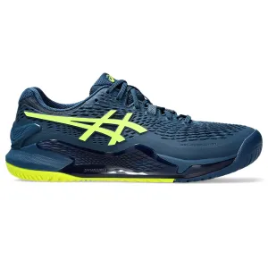 Asics Gel-Resolution 9 Wide Men Tennis Shoes - Mako Blue/Safety Yellow