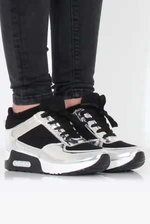 Black and Silver Trainers - Leah