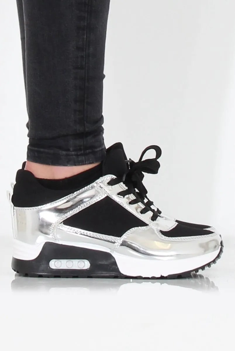 Black and Silver Trainers - Leah