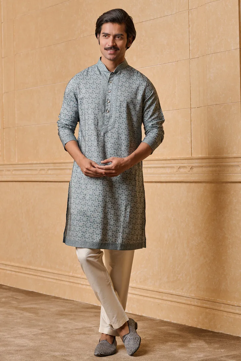 Blue Printed Kurta Set