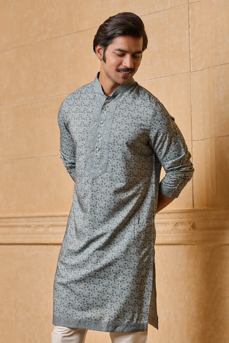 Blue Printed Kurta Set