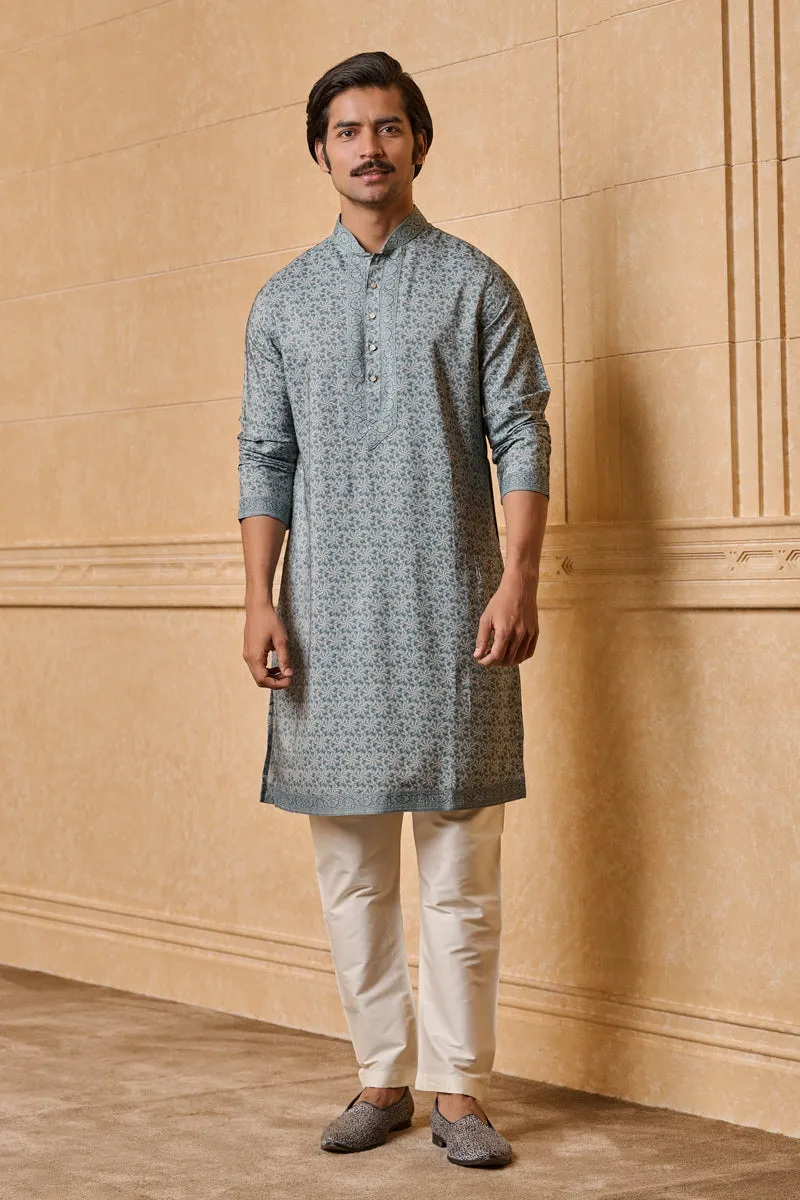 Blue Printed Kurta Set