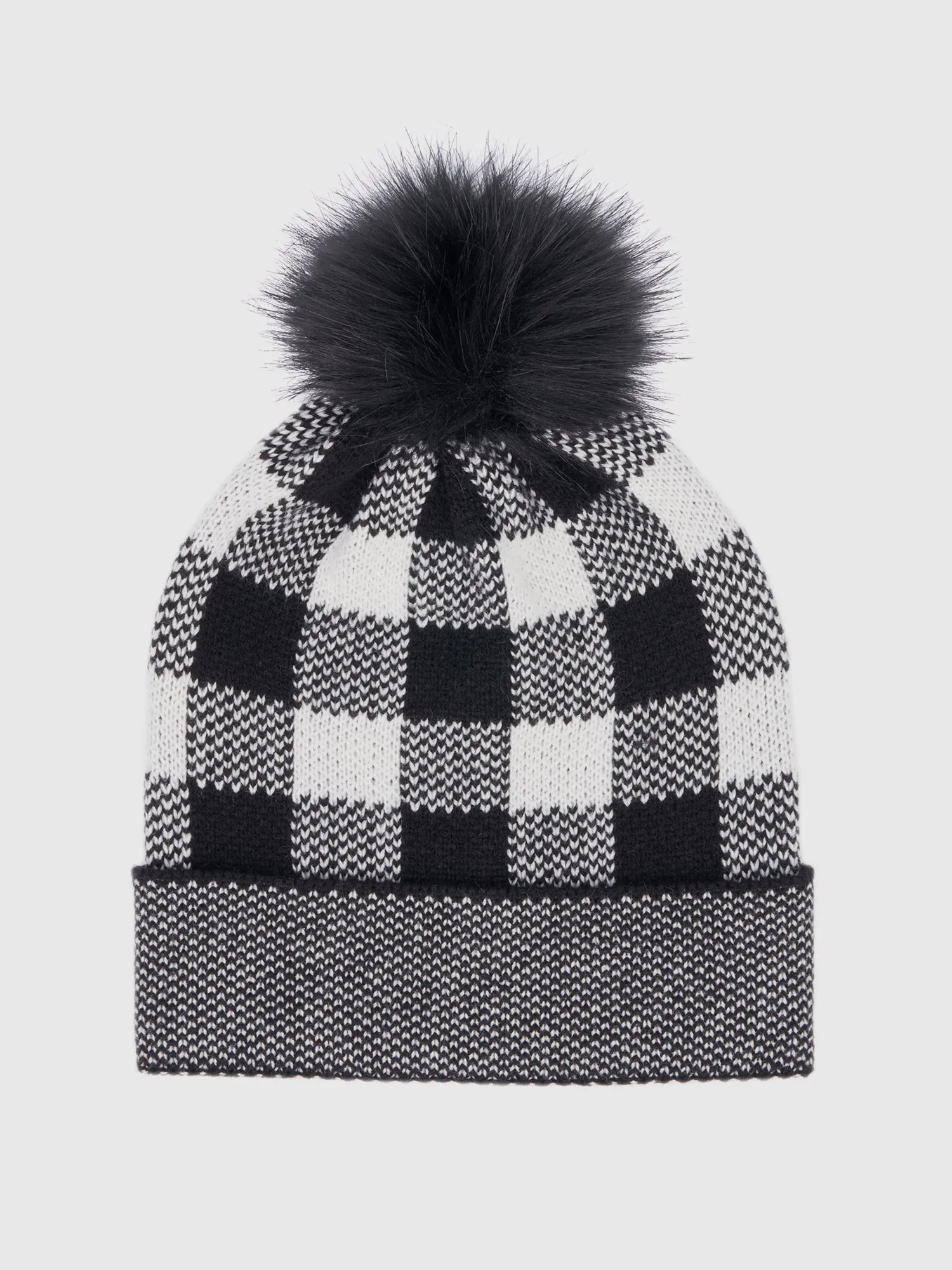 Buffalo Plaid Pompom Beanie