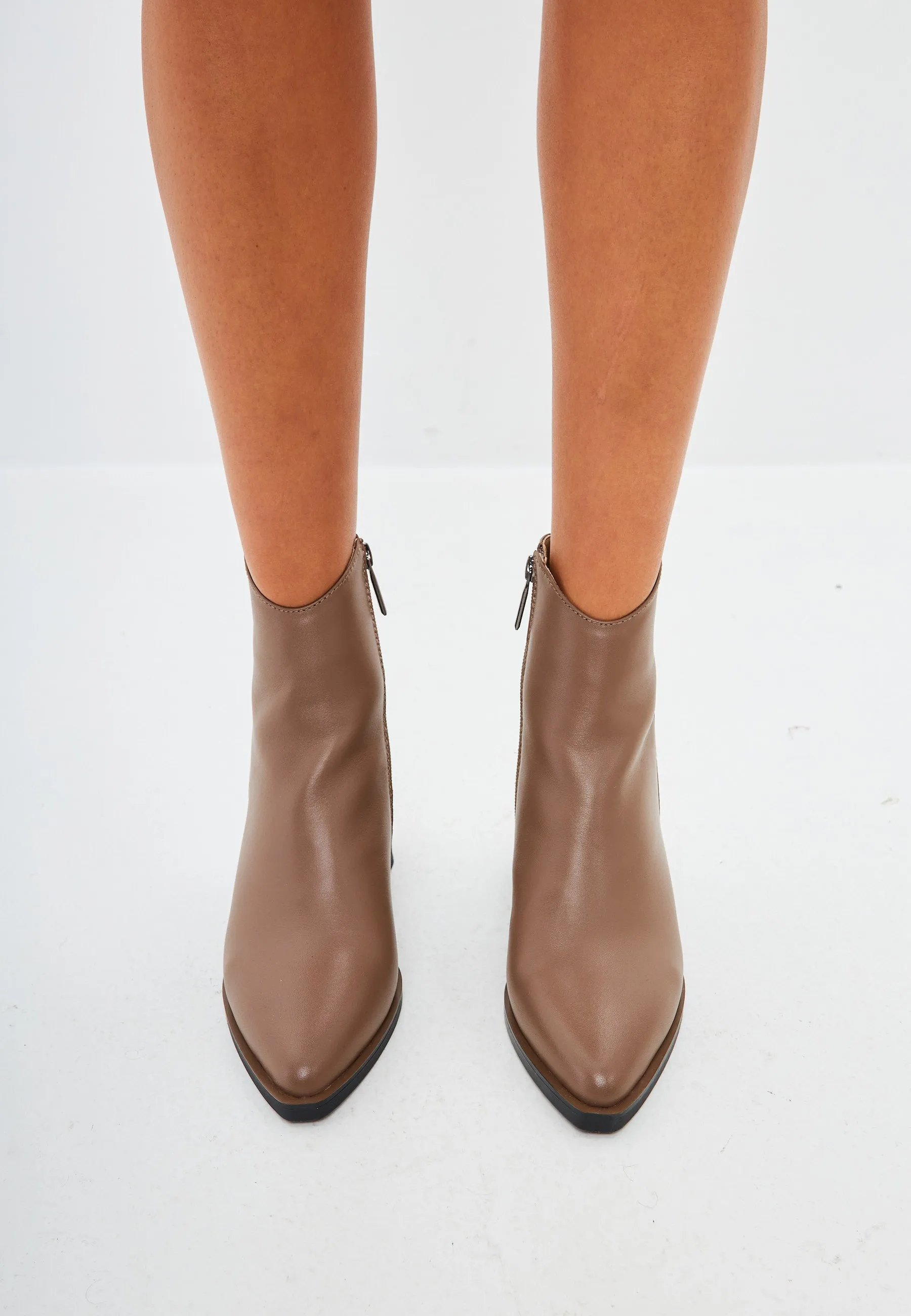 Casual Ankle Boots - Beige