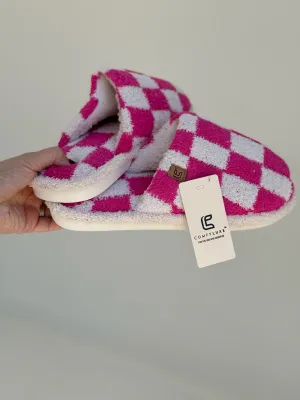 Checkered Slippers  - Fuchsia