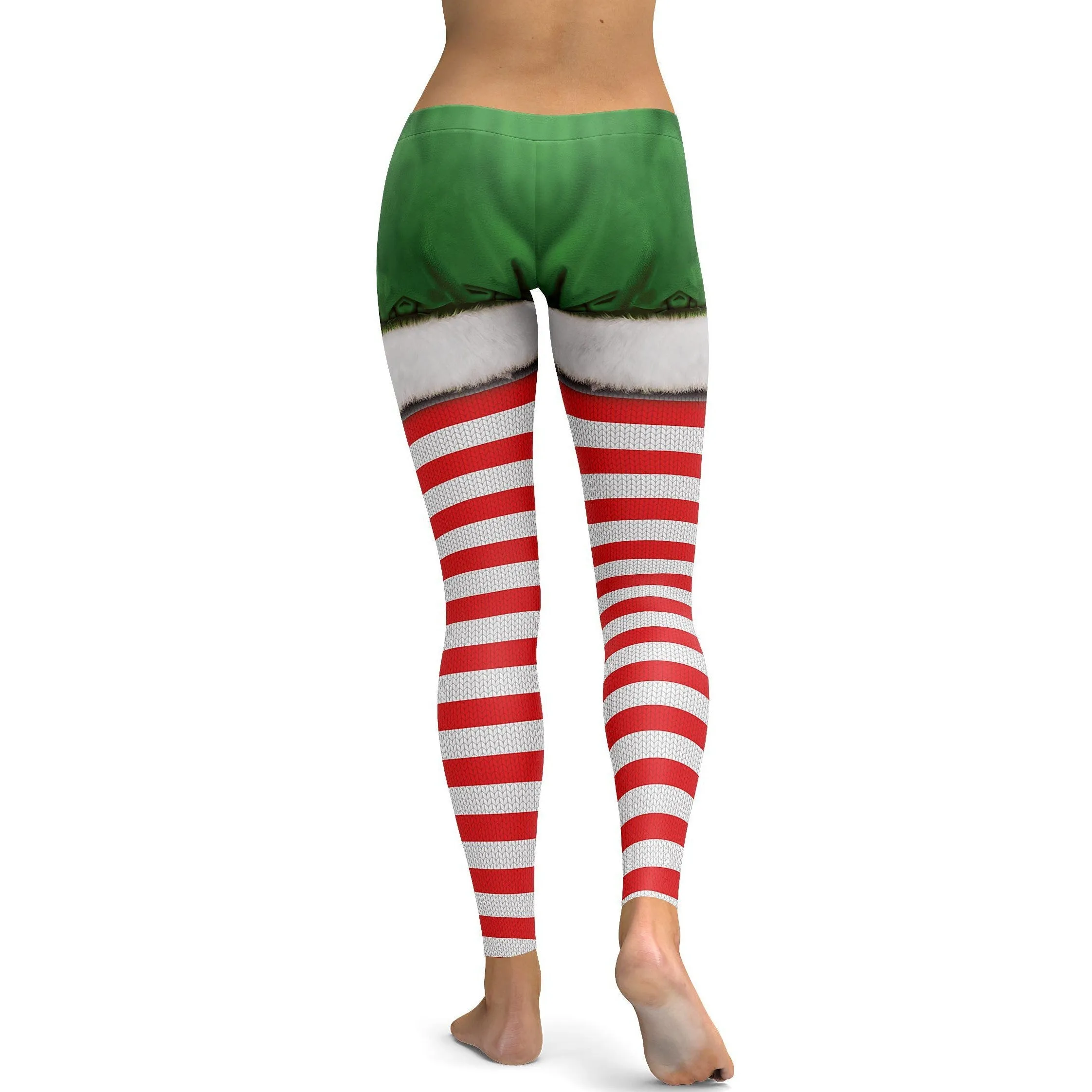 Christmas Candy Cane & Shorts Leggings