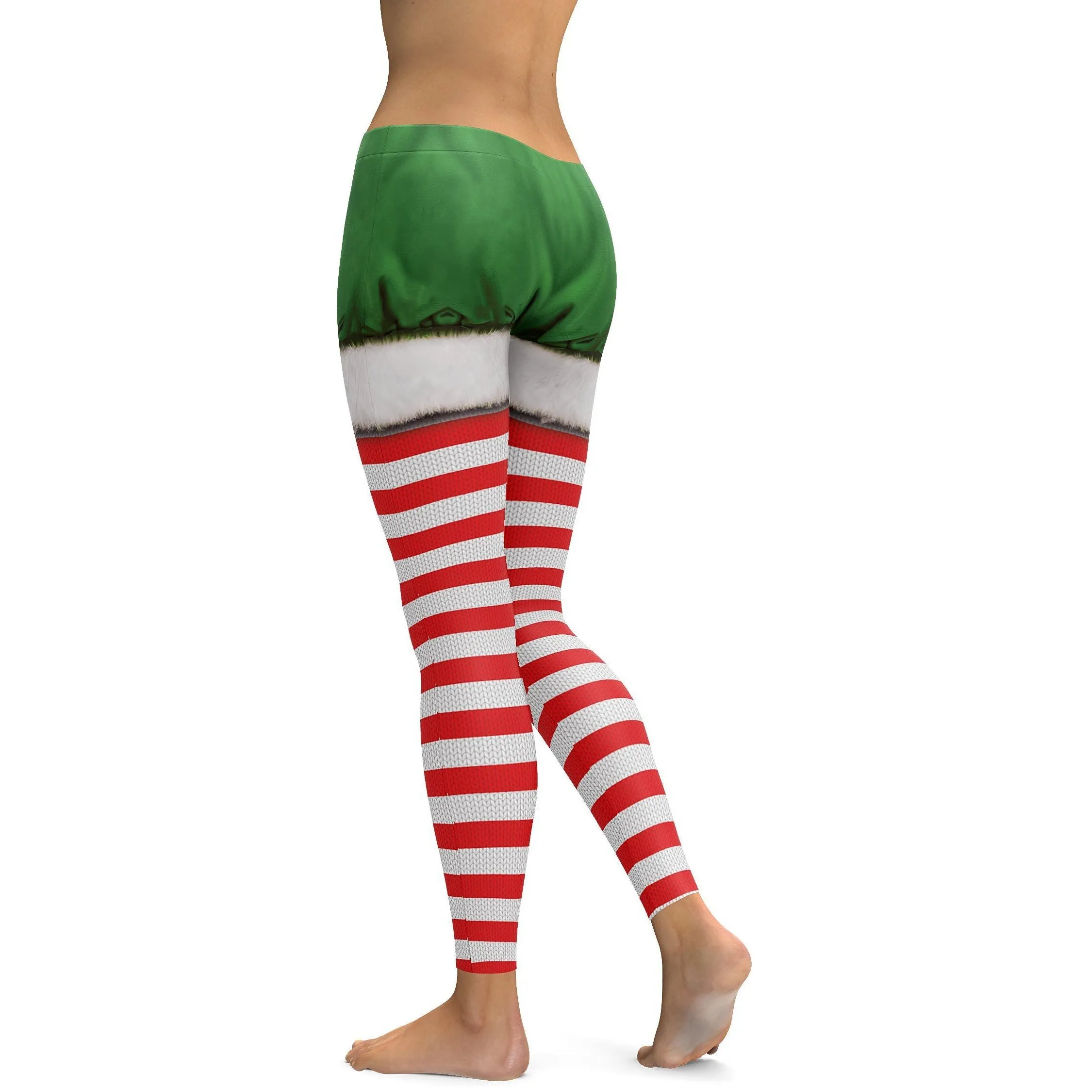 Christmas Candy Cane & Shorts Leggings