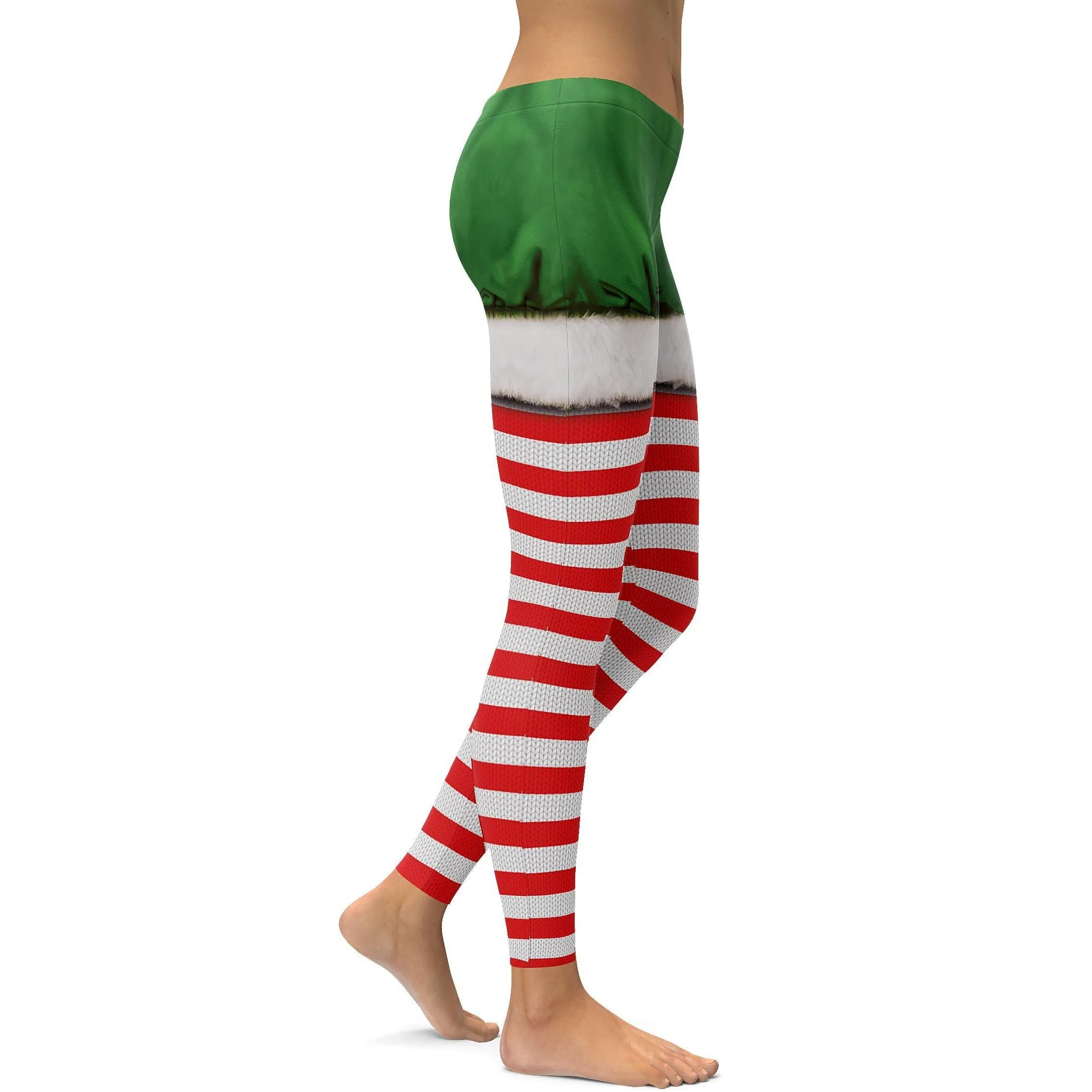 Christmas Candy Cane & Shorts Leggings