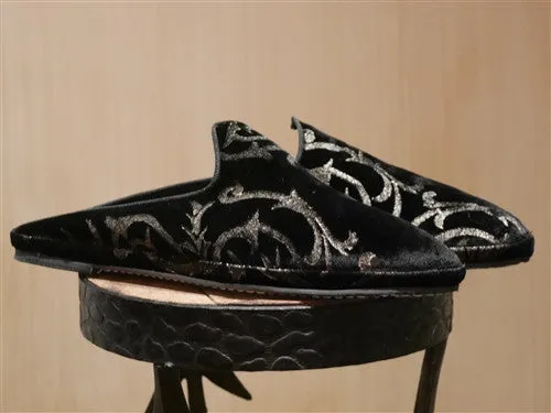 Churchill Private Label Hand Painted Silk Velvet Slippers from Venice