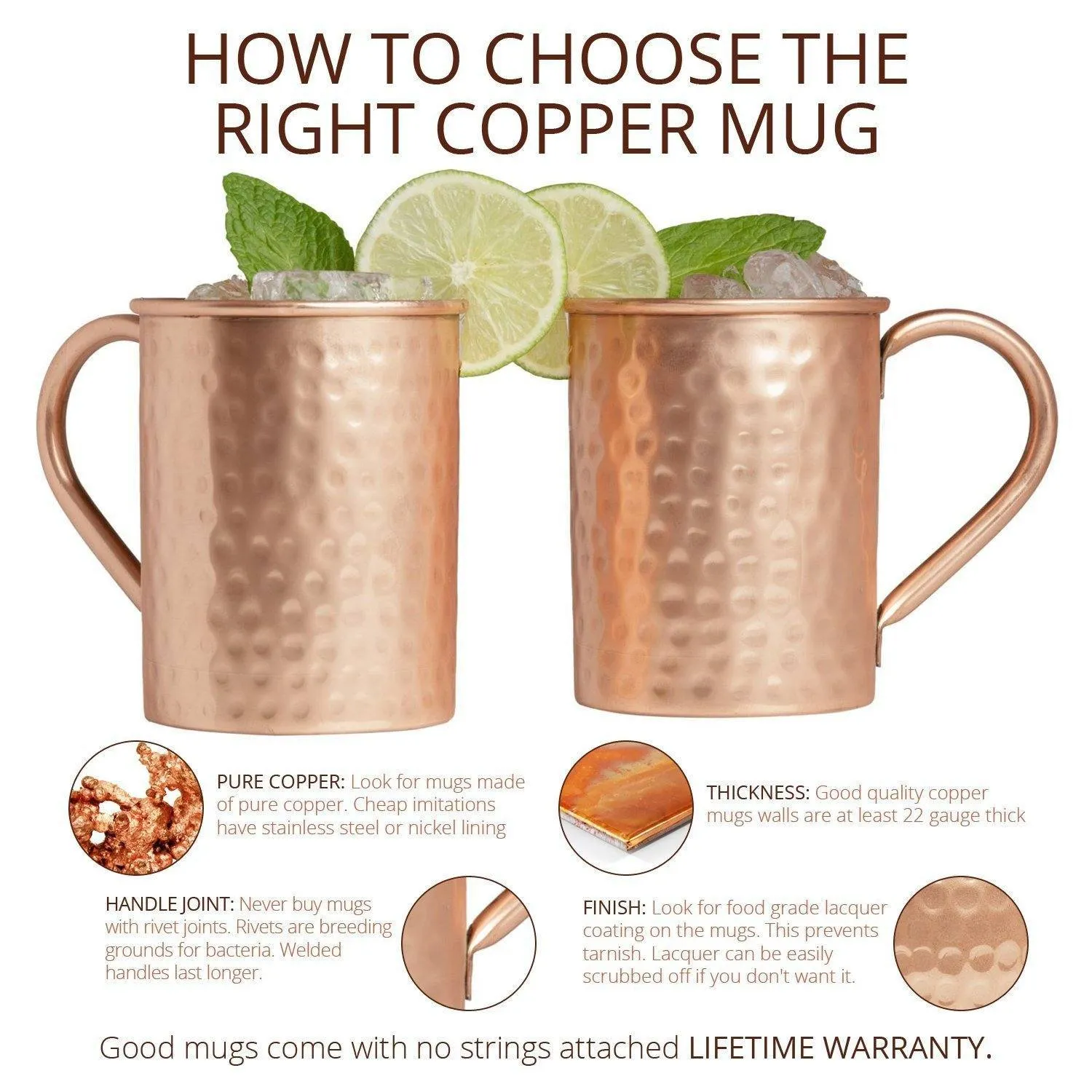 Classic Moscow Mule Mugs - Gift Set of 4 (16oz)