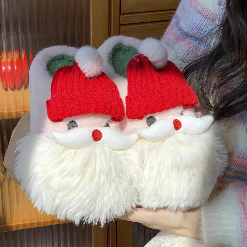 Cozy Santa Claus Plush Slippers - Festive Non-Slip Indoor Footwear for All Ages