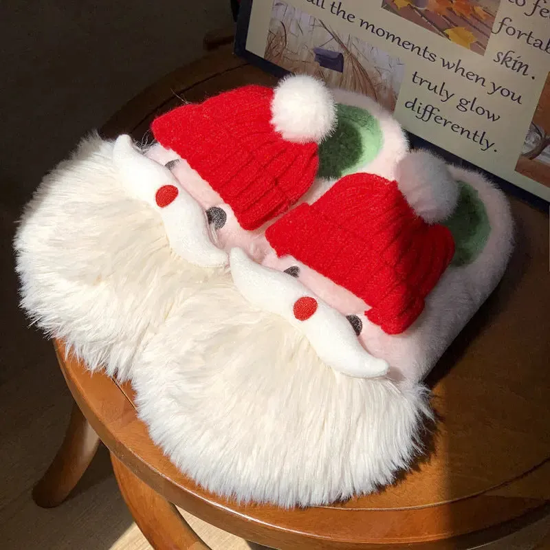 Cozy Santa Claus Plush Slippers - Festive Non-Slip Indoor Footwear for All Ages