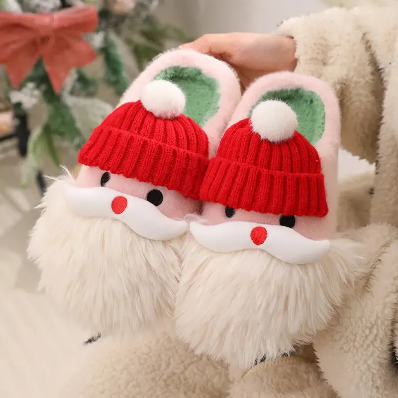 Cozy Santa Claus Plush Slippers - Festive Non-Slip Indoor Footwear for All Ages