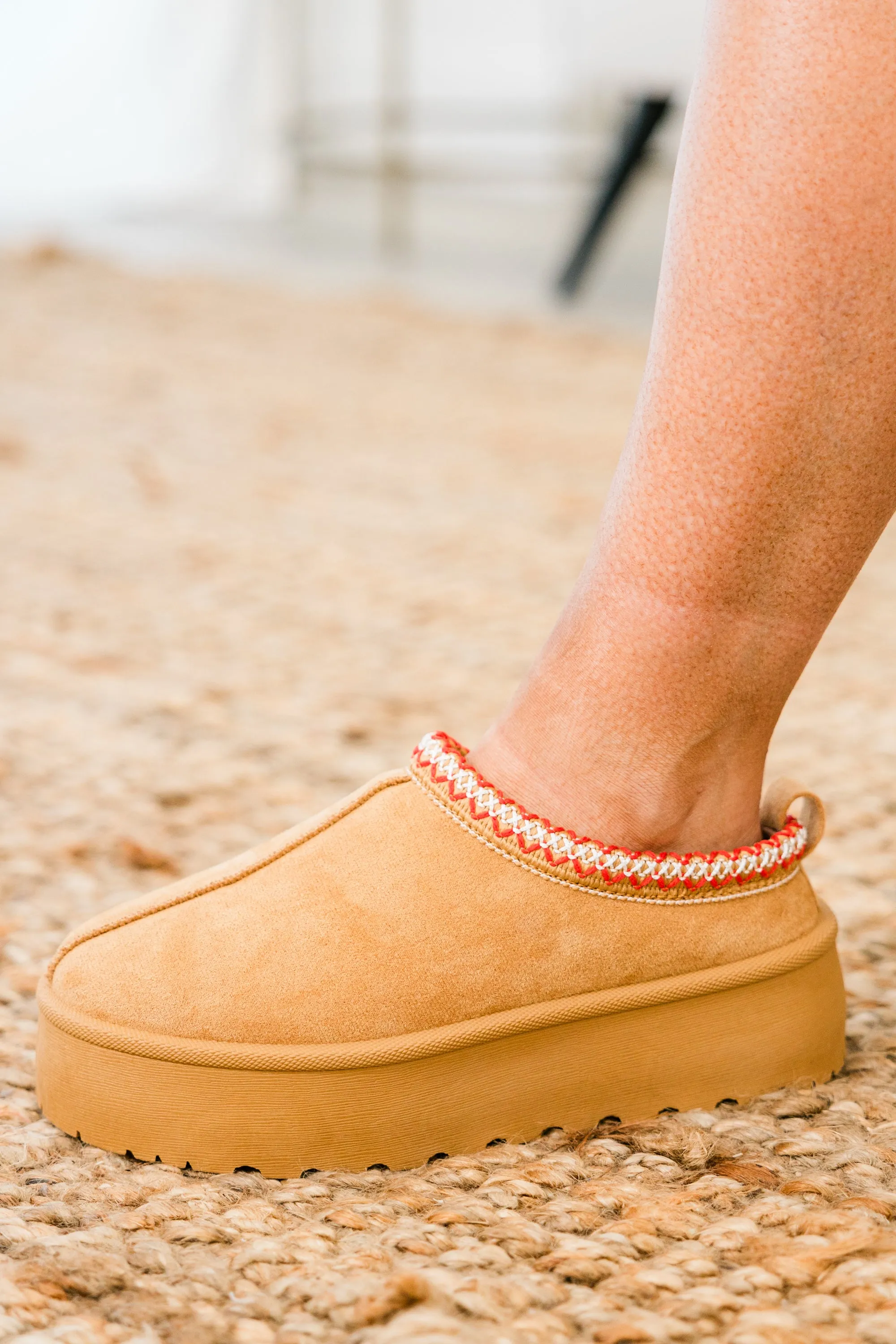 Cozy Vibes Only Slippers, Tan