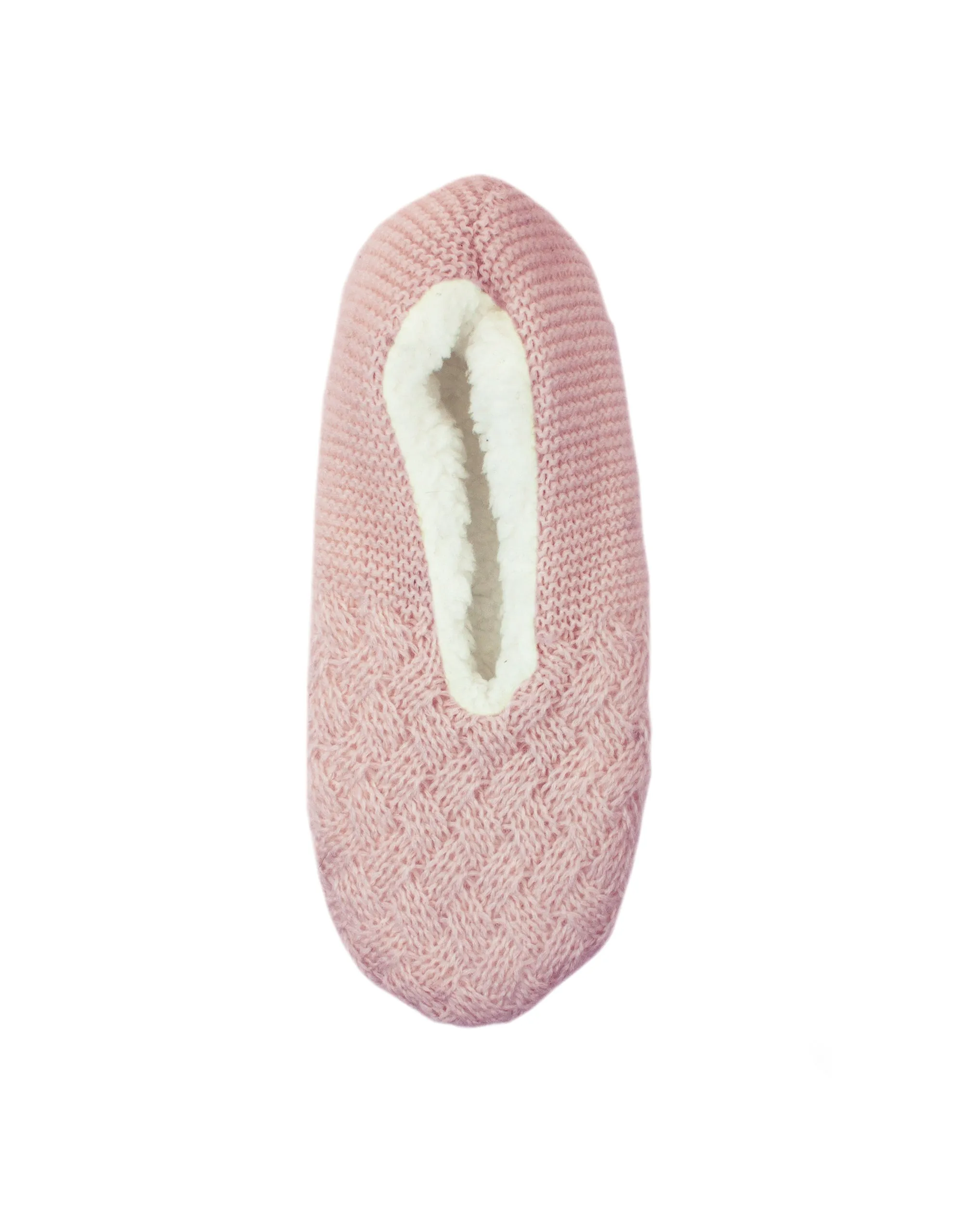 Crochet Sherpa Lined Slipper - Pink