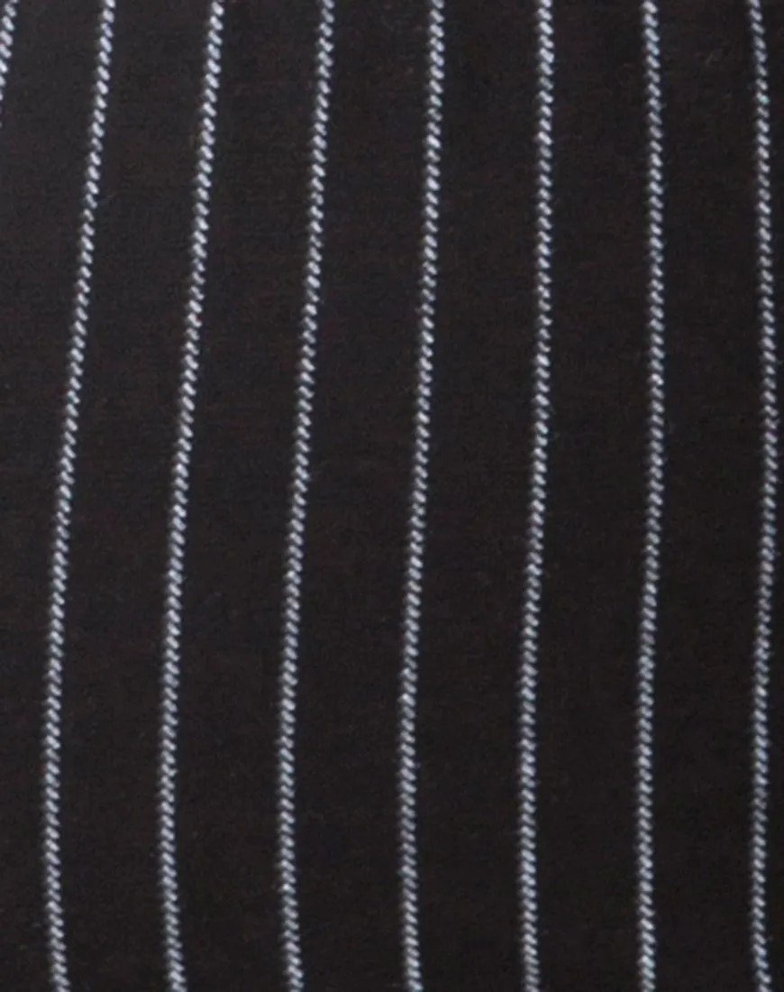 Cycle Short in Pinstripe Black