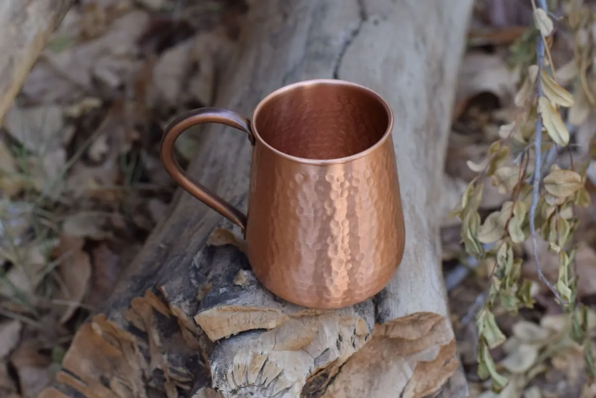 De Kulture Handcrafted Pure Copper Mug Moscow Mule Large Pitcher With Handle, 3.0x4.0 (DH )  Inches, Set of 2