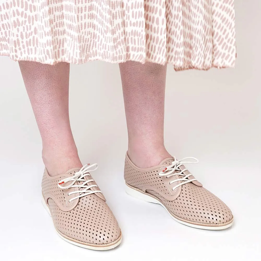 Derby Punch Chalk Pink Leather Lace Up Flats