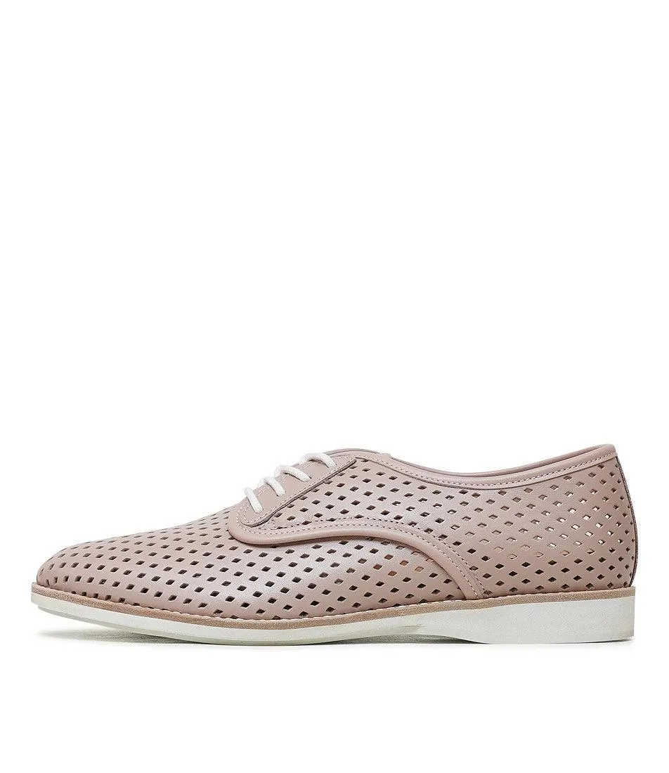 Derby Punch Chalk Pink Leather Lace Up Flats