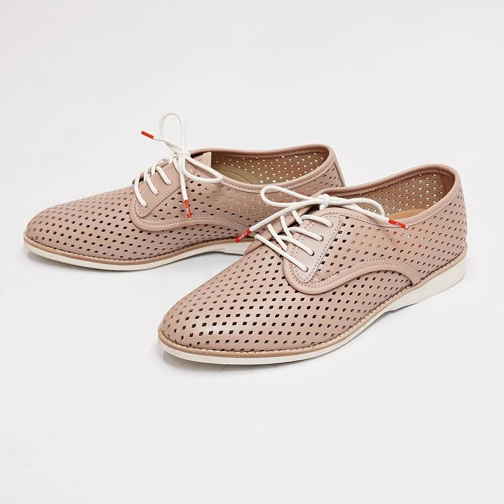 Derby Punch Chalk Pink Leather Lace Up Flats