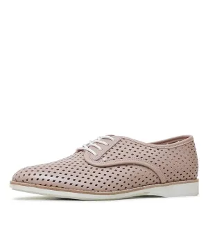 Derby Punch Chalk Pink Leather Lace Up Flats