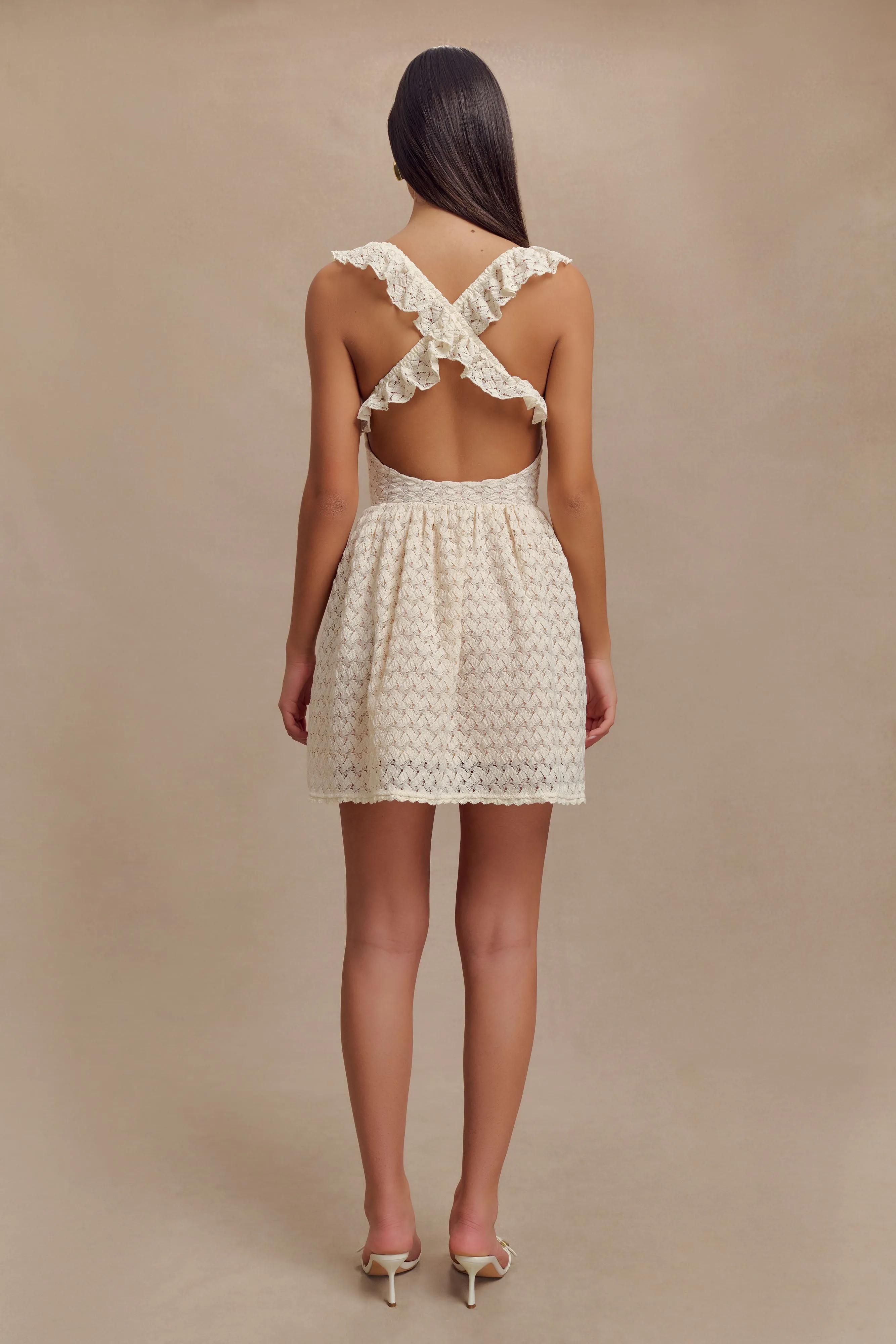 Ezra Lace Mini Dress - Ivory