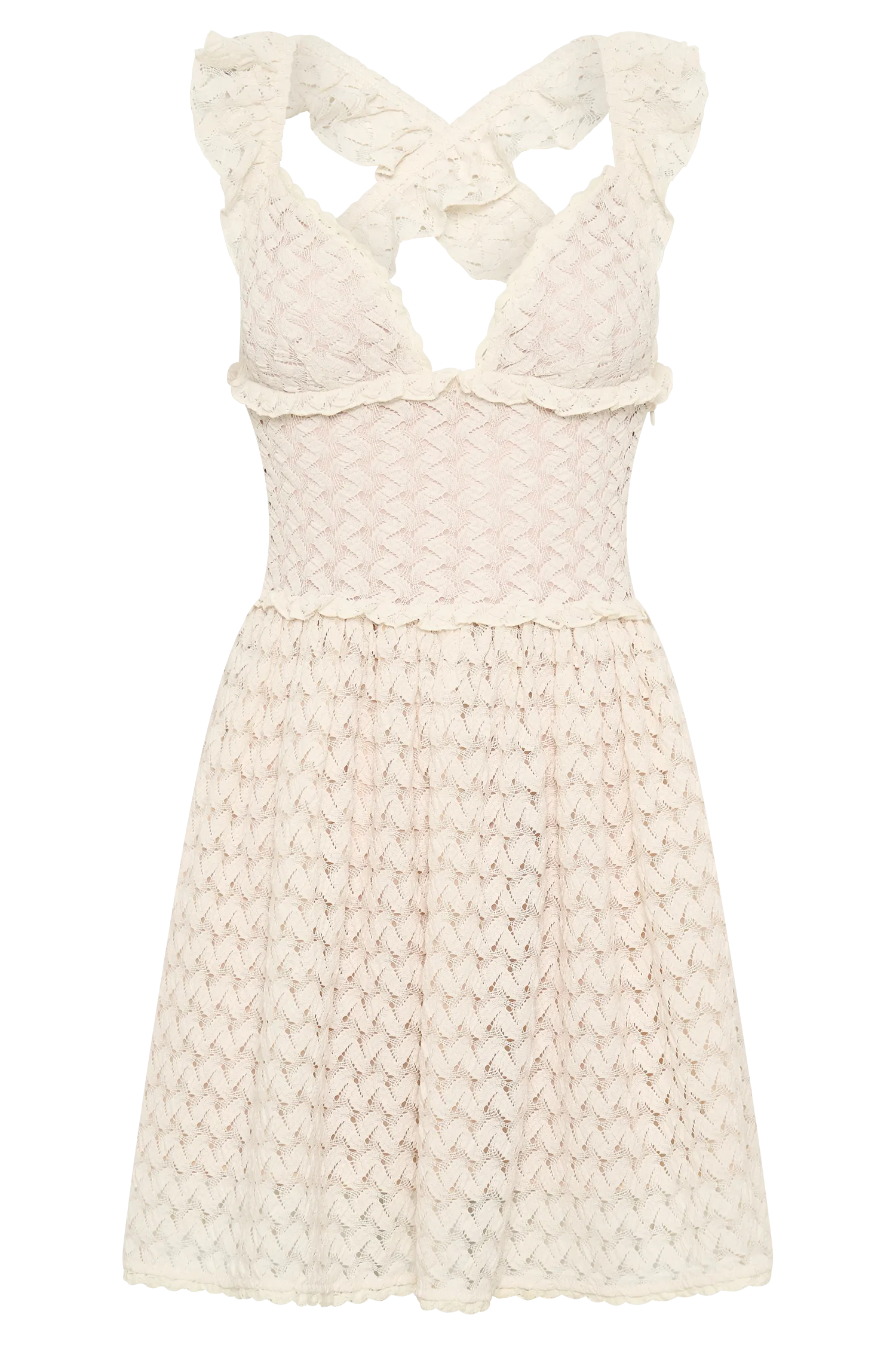 Ezra Lace Mini Dress - Ivory