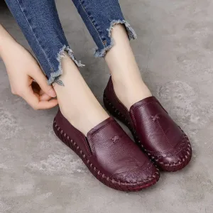 Flats Women's Casual Shoes GRCL3700 Fashion Leather Loafers