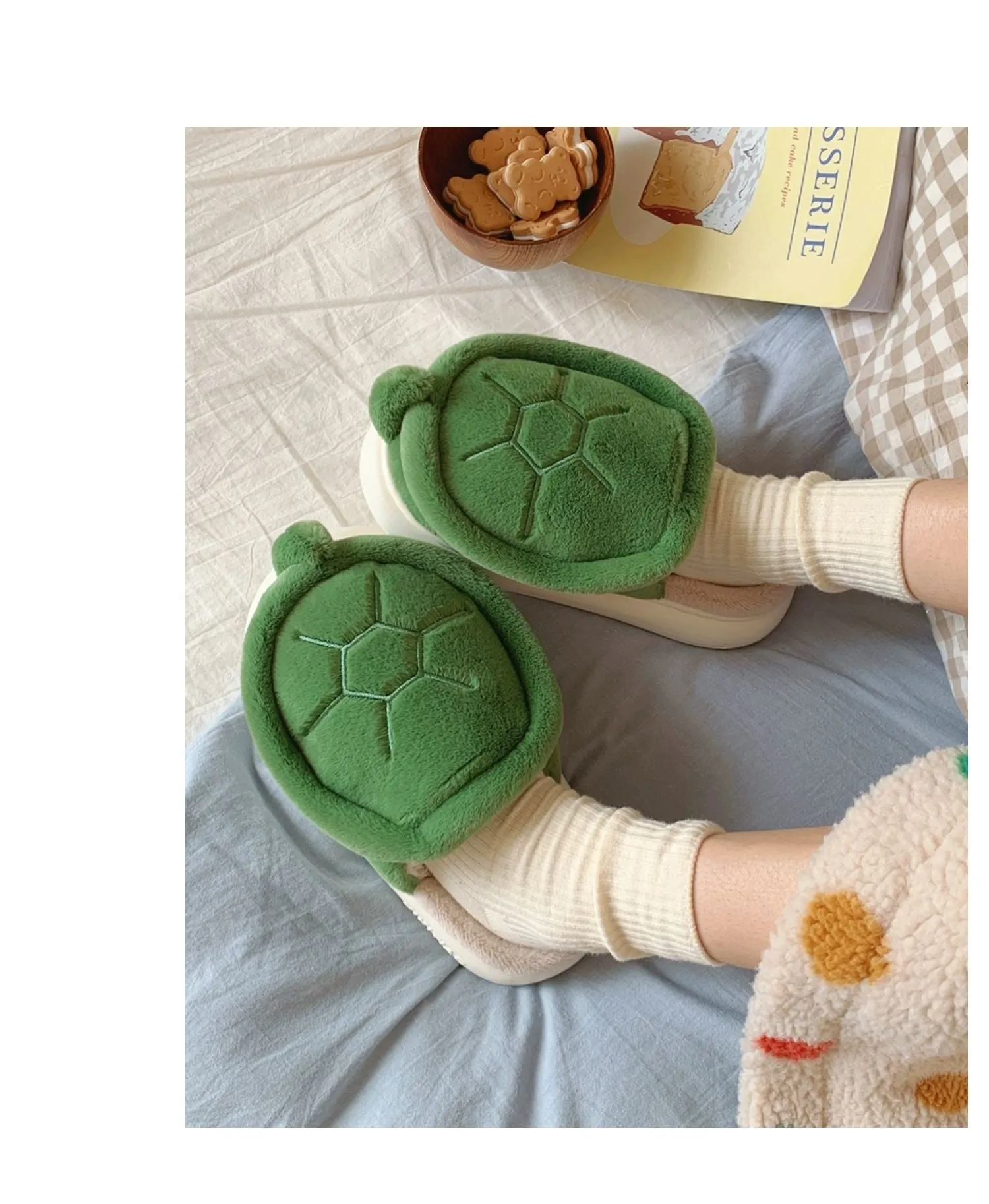 Fleece-lined Creative Little Turtle New Soft Soled Cotton Slipper Comfortable Indoor cotton slippers Cozy Footwear Warm Cotton Slippers couples cotton footwear, lioness-love