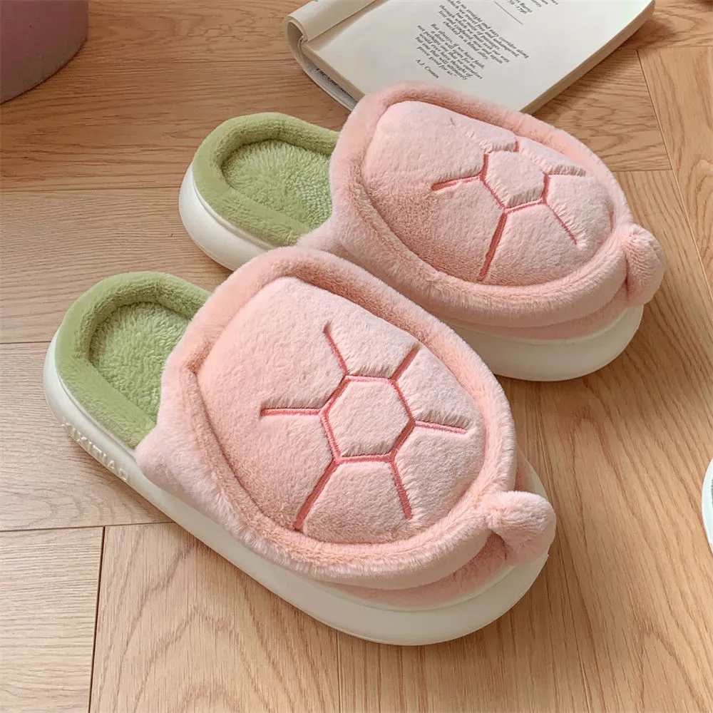 Fleece-lined Creative Little Turtle New Soft Soled Cotton Slipper Comfortable Indoor cotton slippers Cozy Footwear Warm Cotton Slippers couples cotton footwear, lioness-love