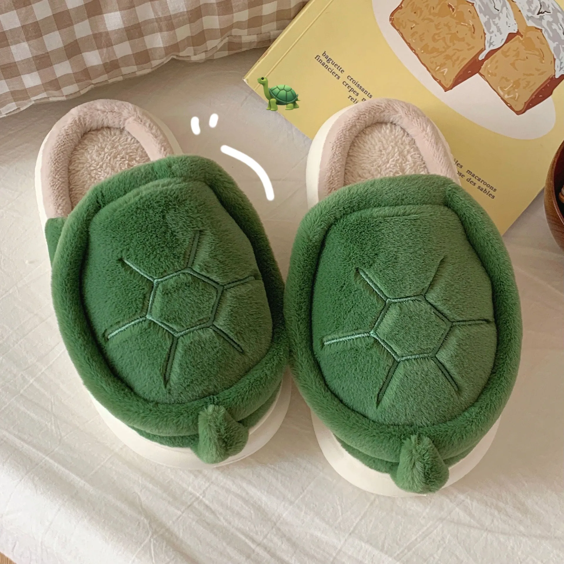 Fleece-lined Creative Little Turtle New Soft Soled Cotton Slipper Comfortable Indoor cotton slippers Cozy Footwear Warm Cotton Slippers couples cotton footwear, lioness-love