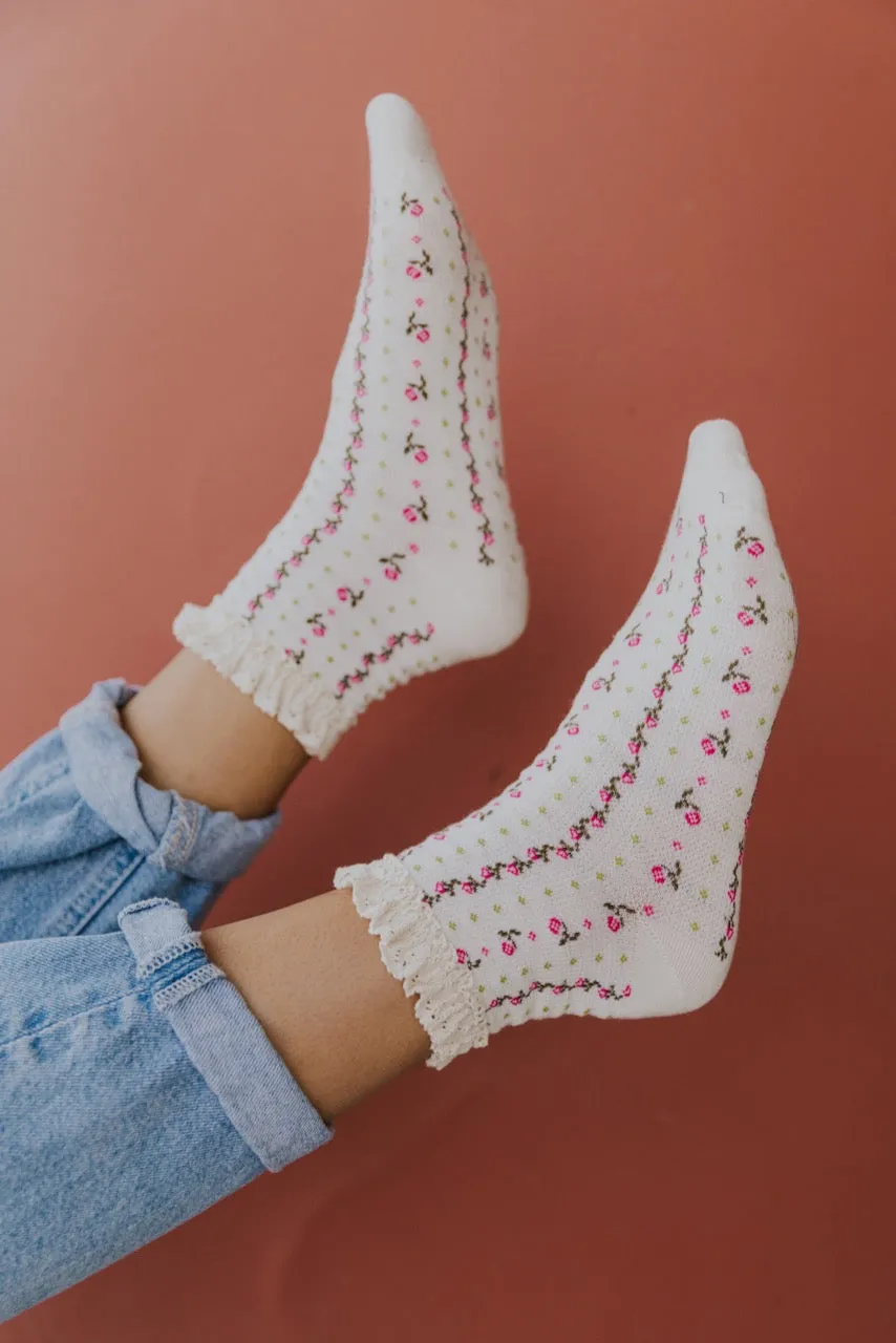 Free People Rosebud Waffle Knit Ankle Socks