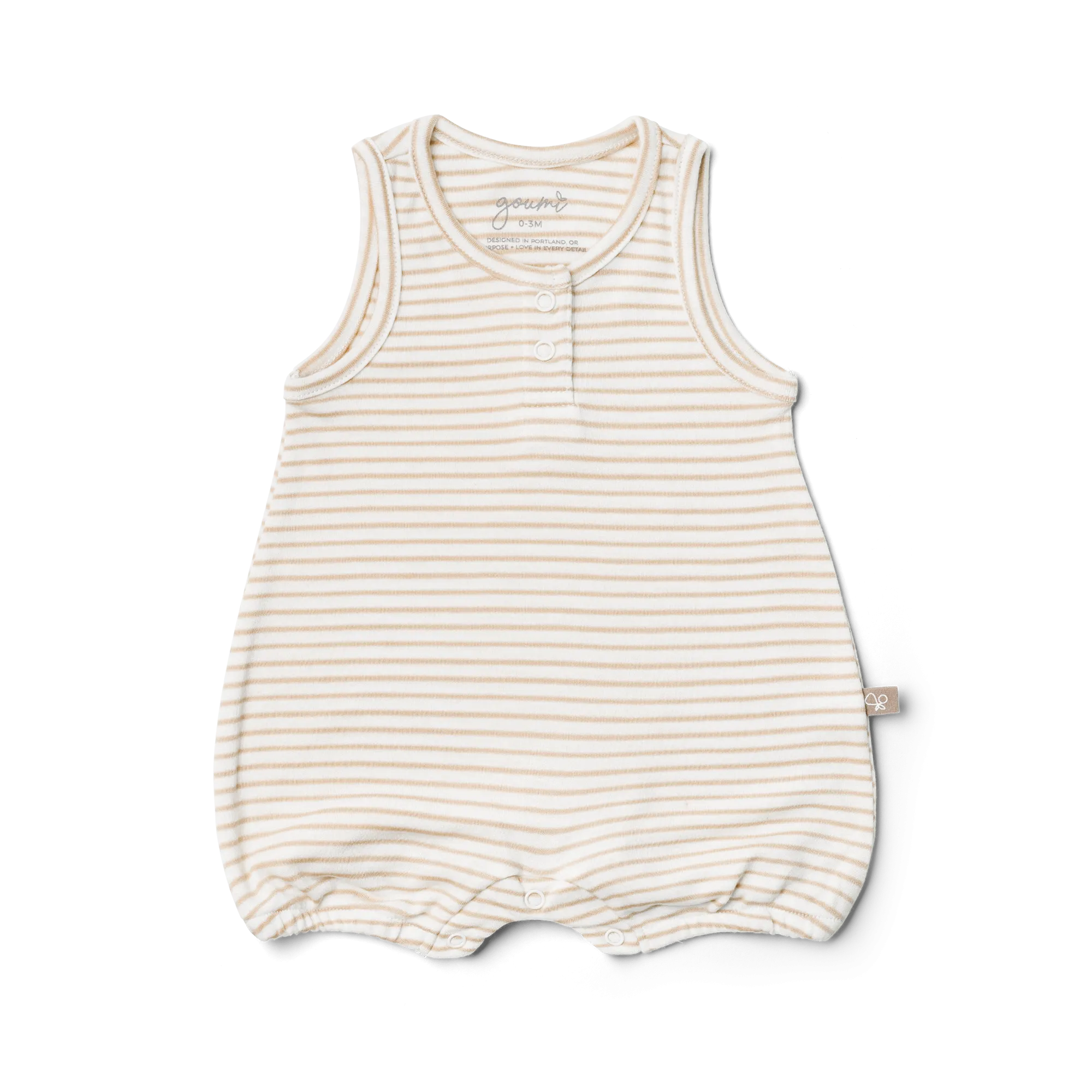 goumikids - Viscose Organic Cotton Romper - Dune Stripe 12-18 months