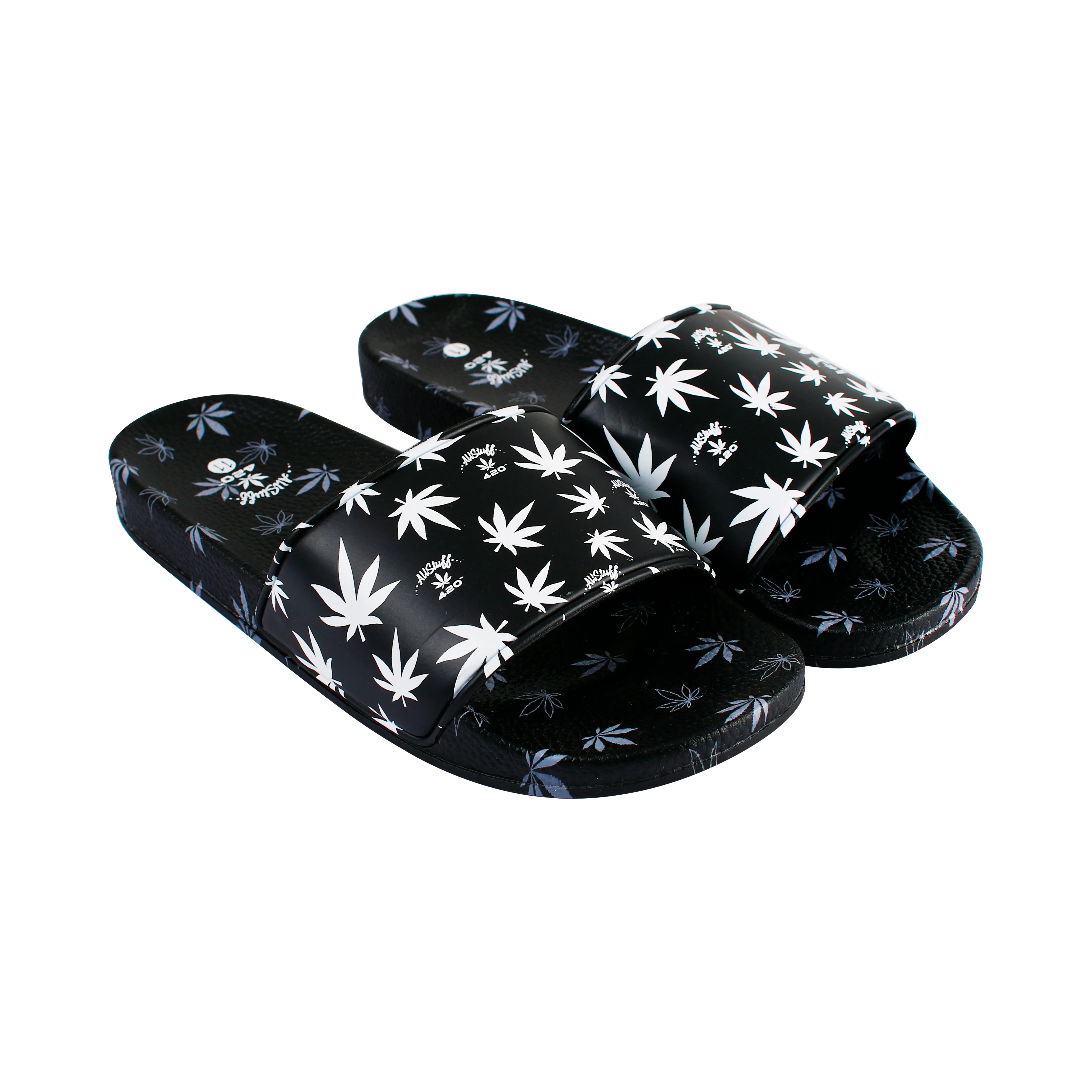 Himpy Slides - Mens Cookies and Cream Black Sandal - 1 Pair Per Pack