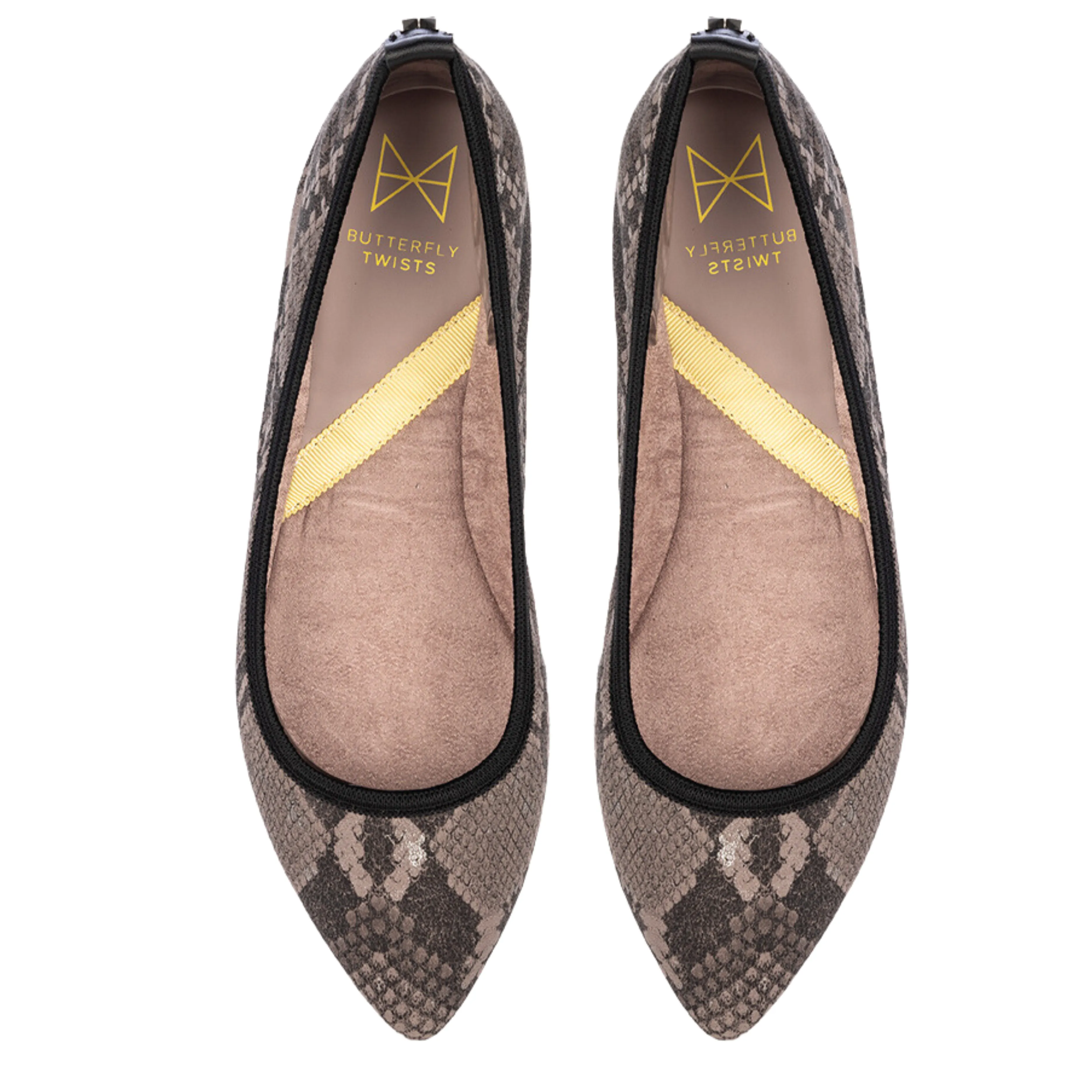 JANEY Ballet Flat Shoes - Black Cobra