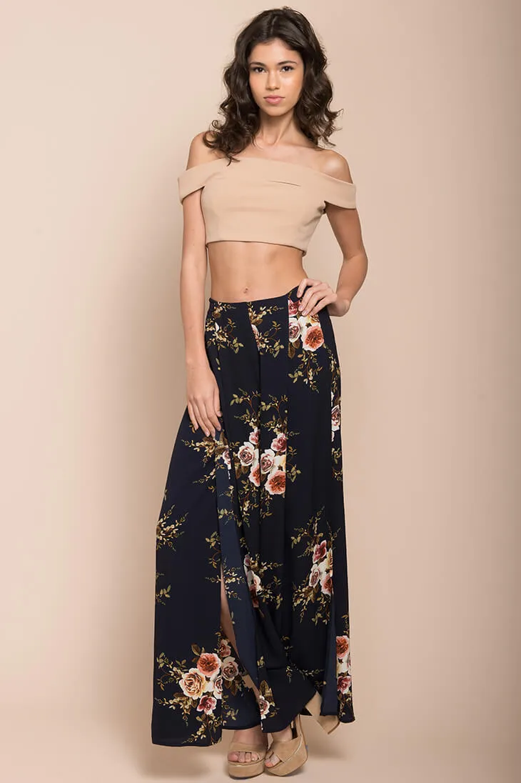 Kaya Floral Pants Navy