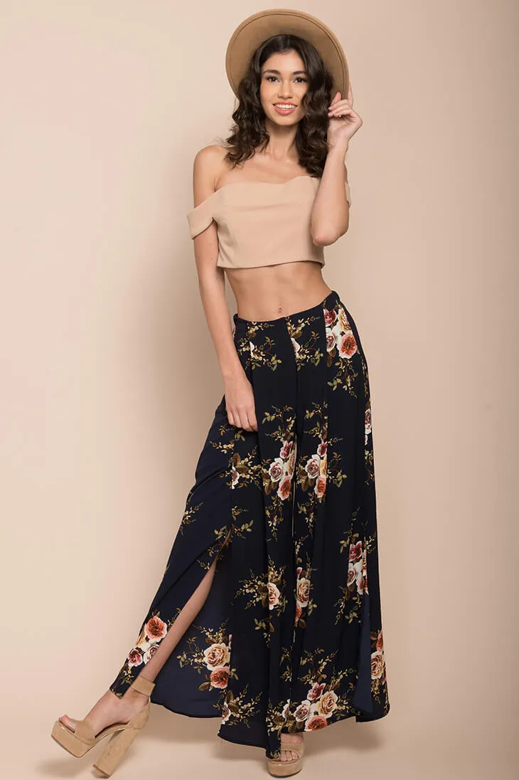 Kaya Floral Pants Navy