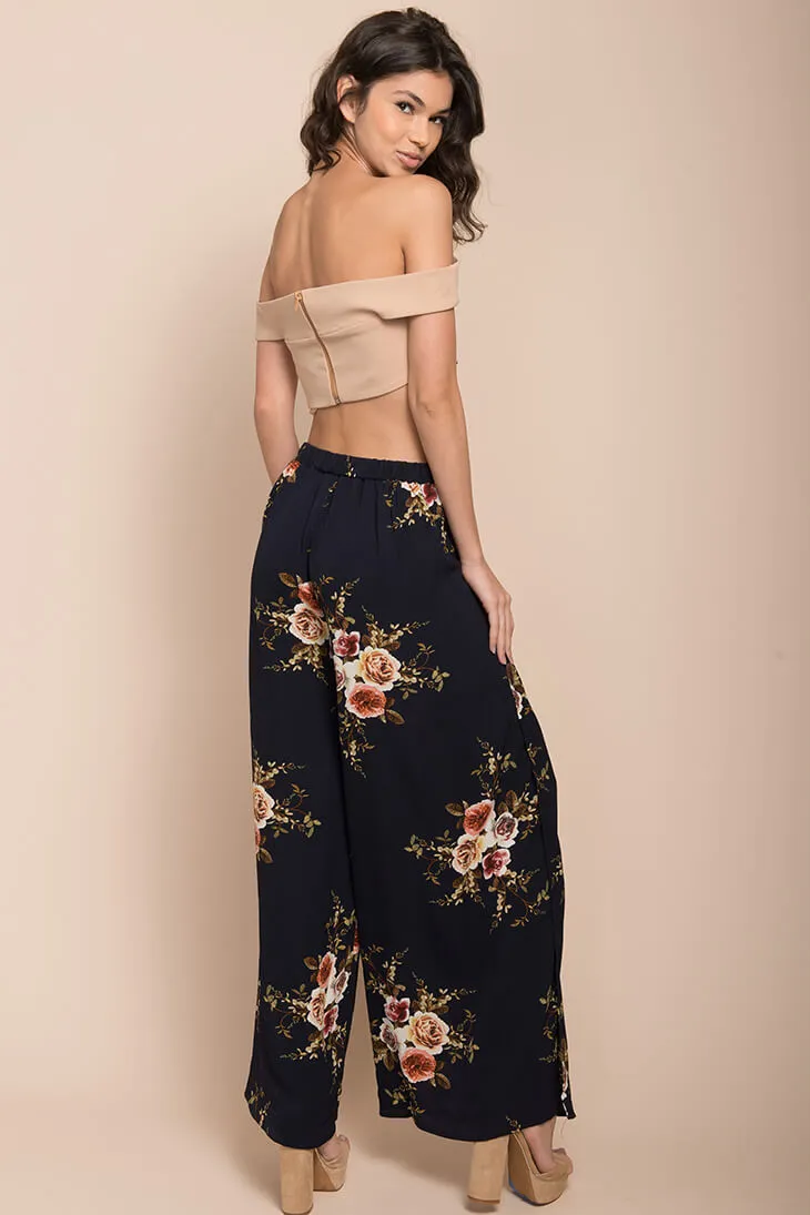 Kaya Floral Pants Navy