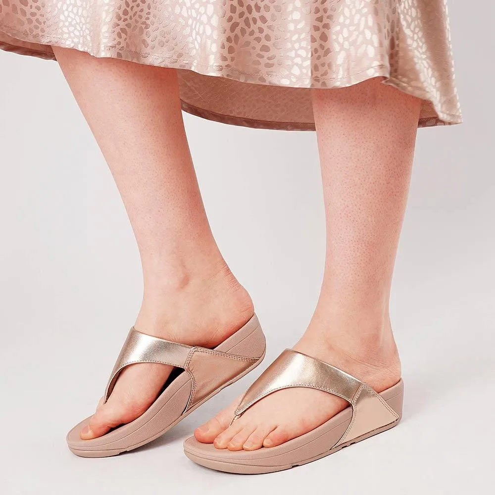 Lulu Leather Rose Gold Sandals