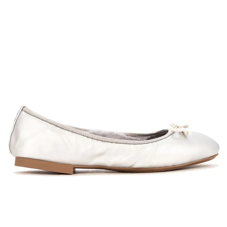 MELISSA Ballet Flat Shoes - Matte Silver PU