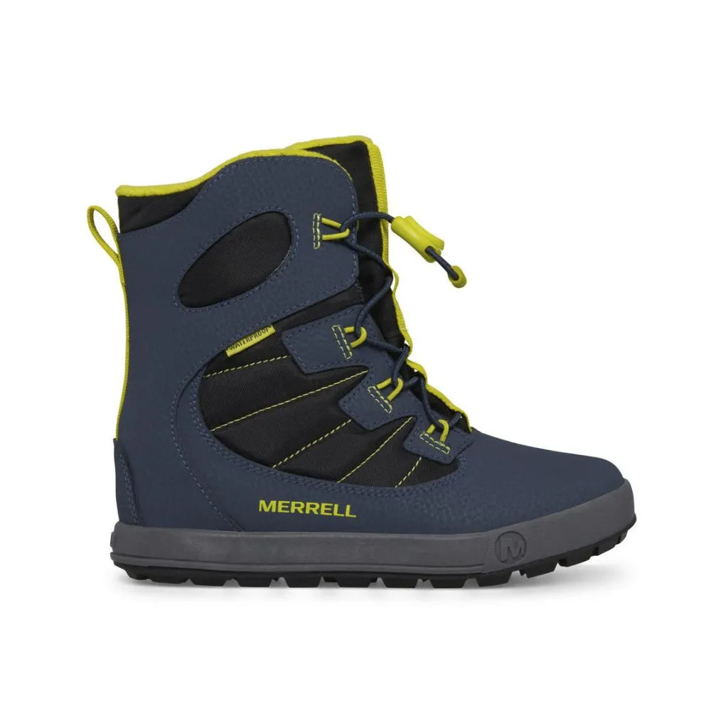 Merrell Snow Bank Kids Snow Boots - Navy / Lime