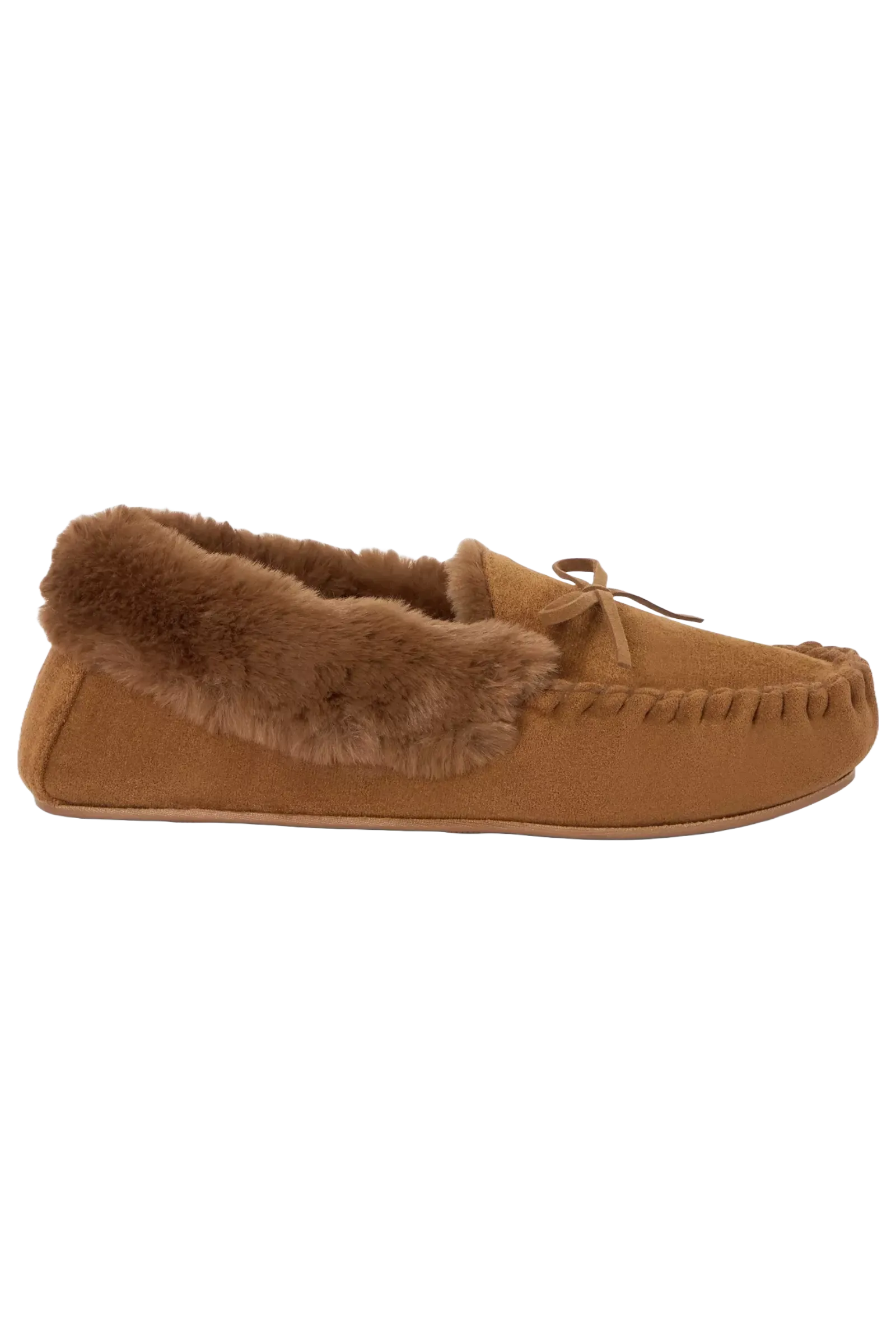 Microsuede Faux Fur Moccasin Slippers