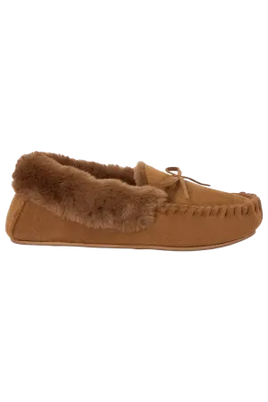 Microsuede Faux Fur Moccasin Slippers