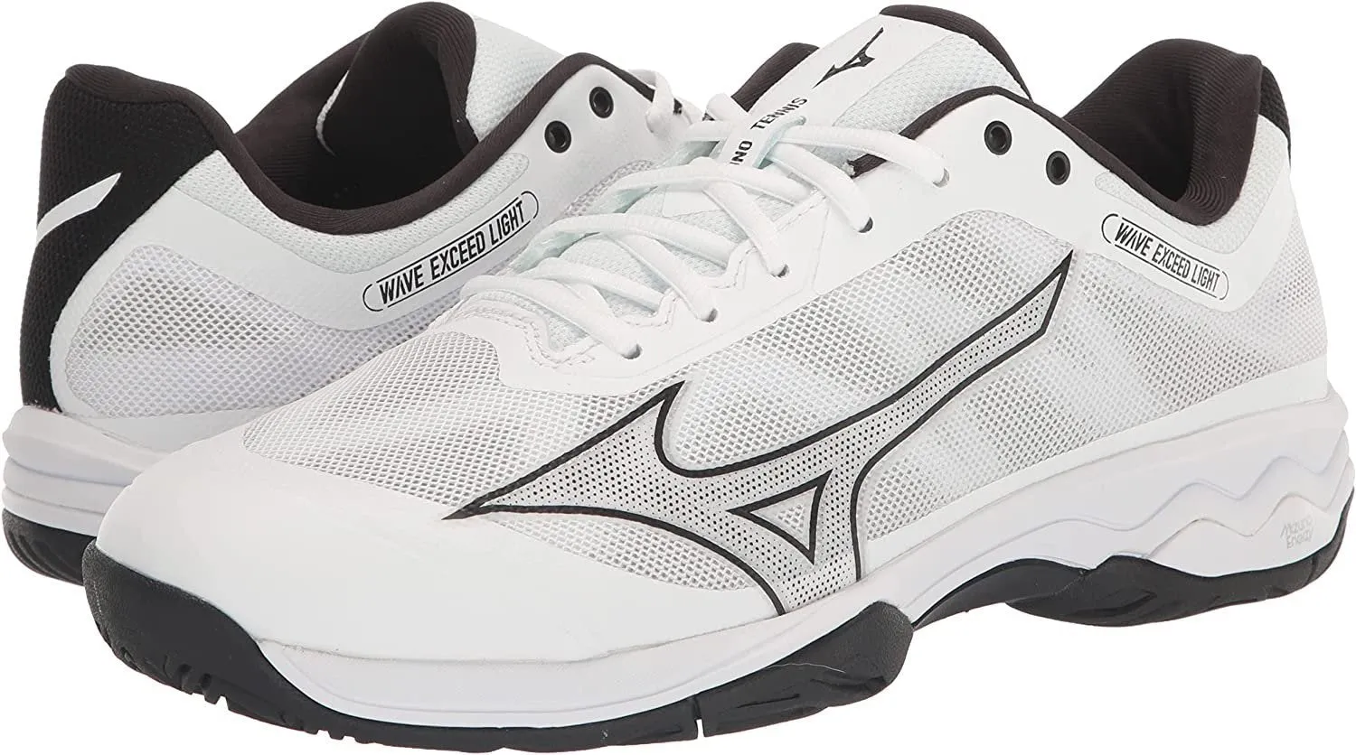 Mizuno Men's Wave Exceed Light AC Tennis Shoes - White/ Black