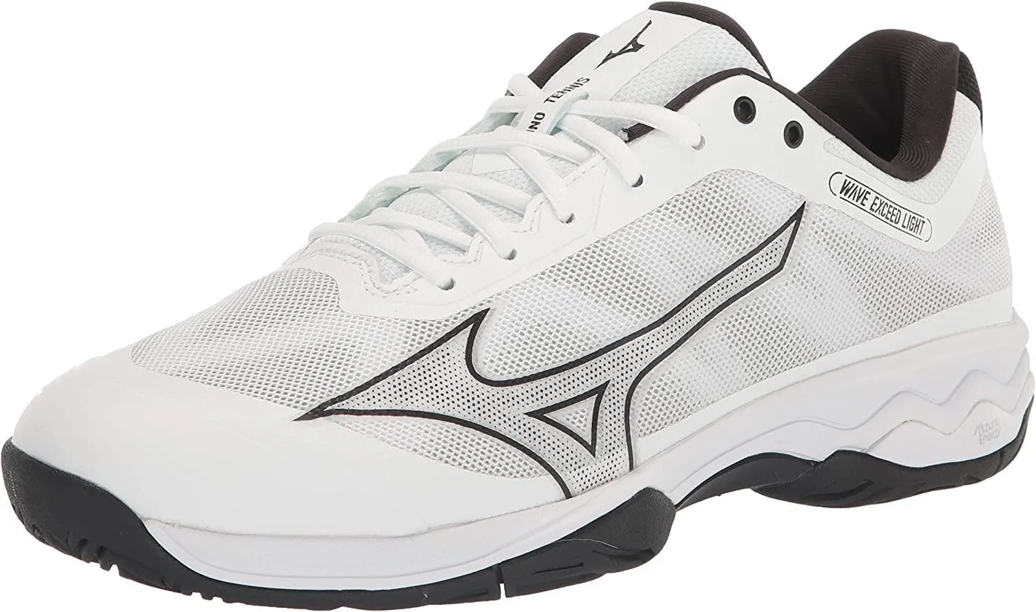 Mizuno Men's Wave Exceed Light AC Tennis Shoes - White/ Black